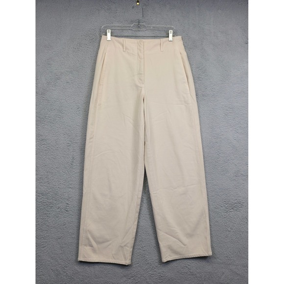 Wilfred Free Ascendant Pants Womens 6 Beige Wide Leg High Rise Sateen Minimalist - Picture 1 of 12